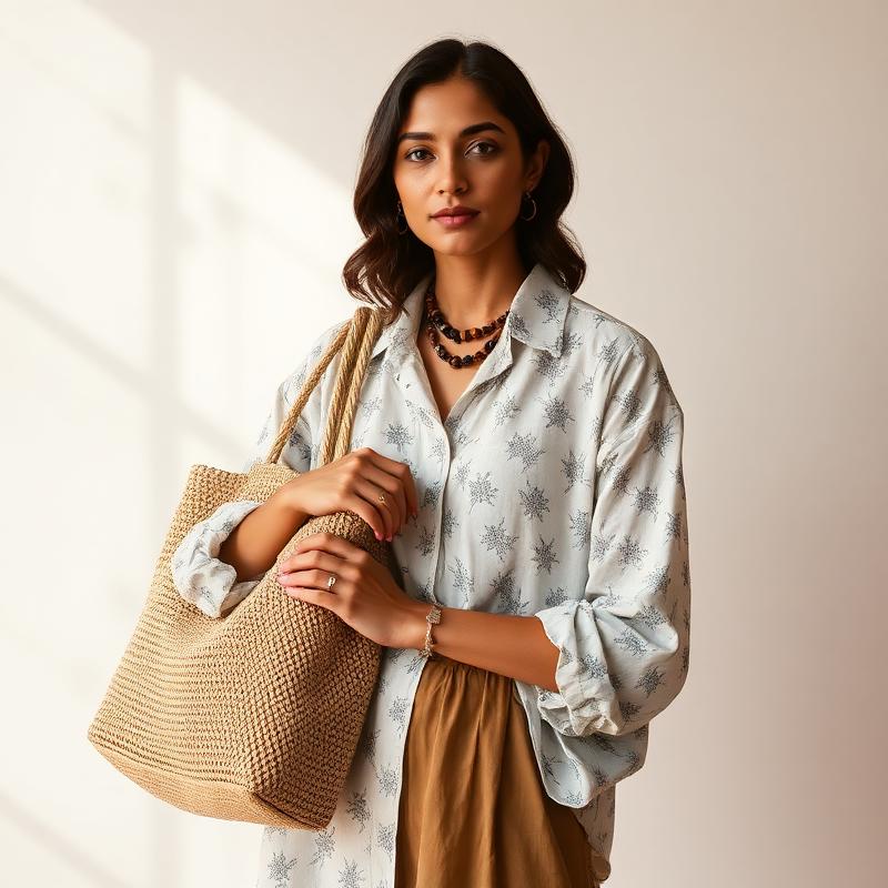 Weekend uniform: printed cotton, jute, and a lot of walking.